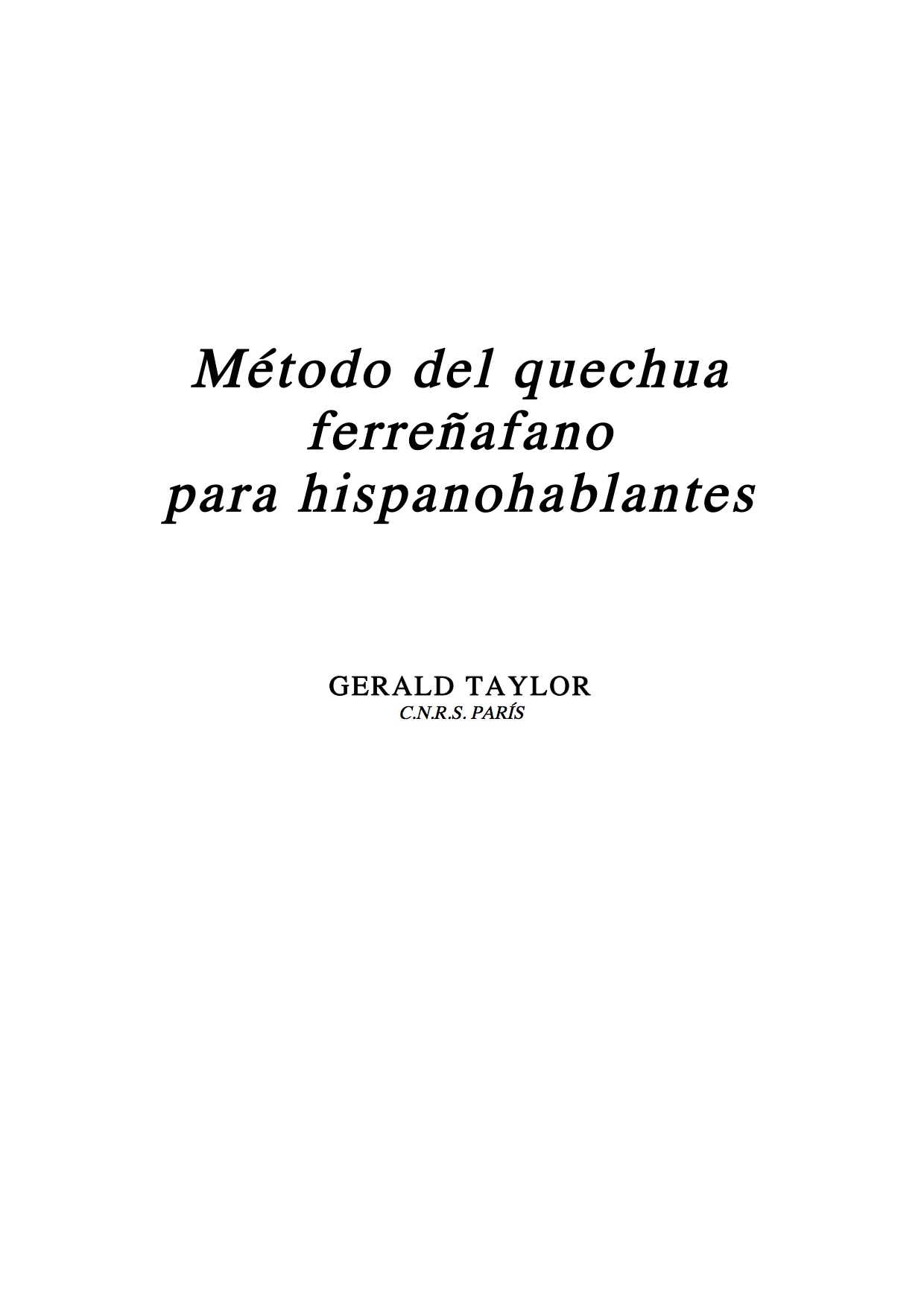 Método del quechua ferreñafano para hispanohablantes